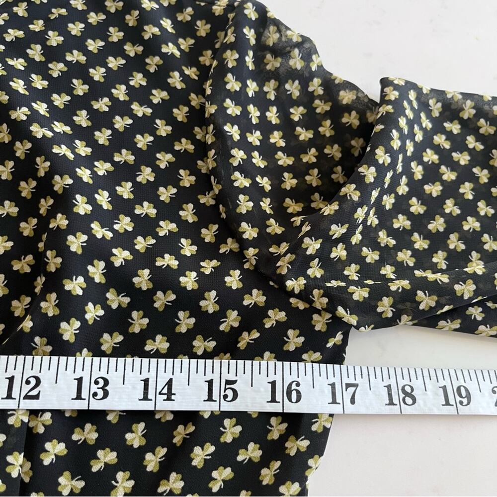 Orla Kiely RARE chiffon clover shamrock ditsy  print midi dress size 6 - Picture 9 of 14
